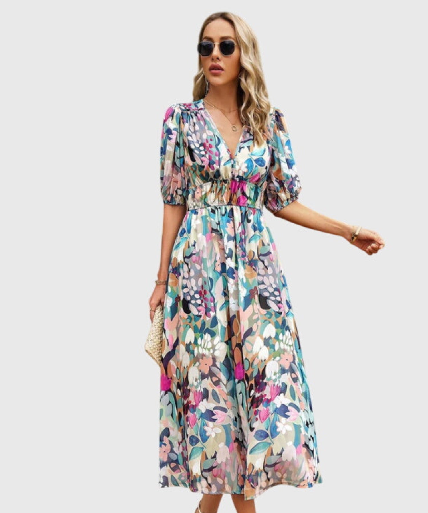 Lynn™ | Flattering Floral Midi Dress