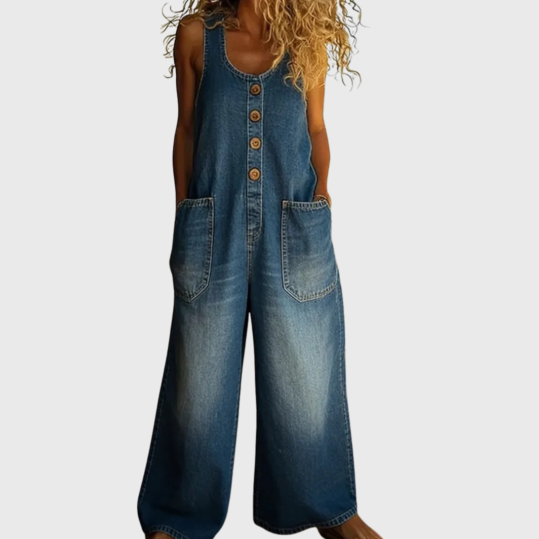 Lenna – Vintage Cotton Denim Jumpsuit